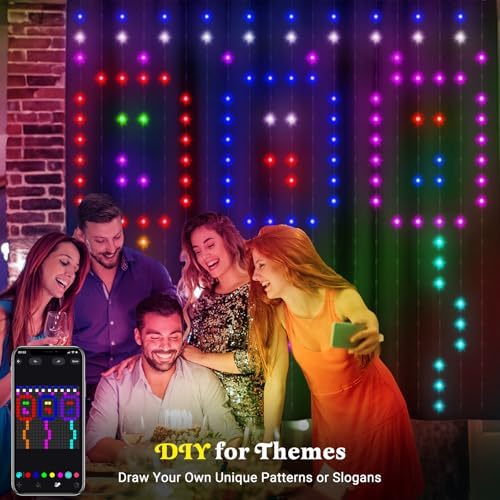 CoziTech 400 LED Smart Curtain Lights, 6.6 x 6.6 FT