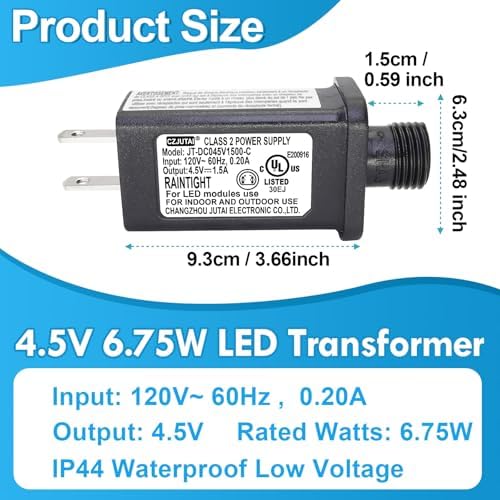 Pack of 2 4.5V 1.5A 6.75W Power Supply for CZJUTAI JT-DC045V1500-IP44