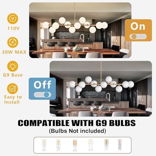 Gold 12-Light Linear Dining Room Chandelier