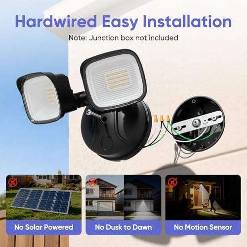 35W Outdoor Flood Lights, Switch Controlled for Patios, Porches, Side
