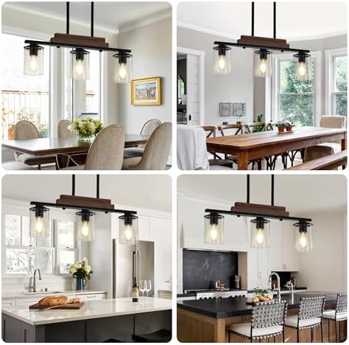 VbiTmn 3-Light Farmhouse Dining Room Light Fixture