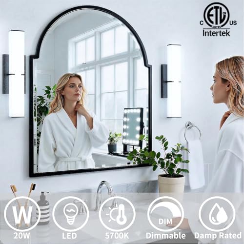 16 Inch Black Dimmable LED Bathroom Vanity Light