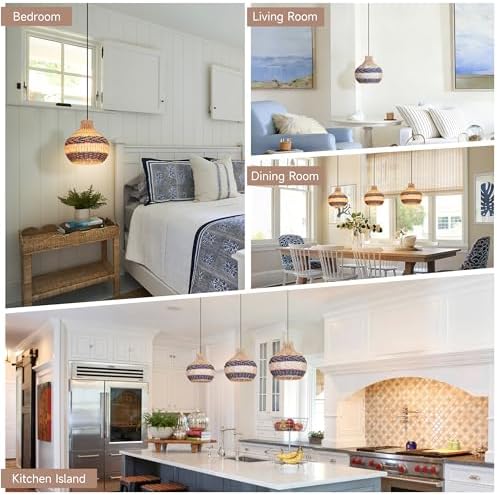 Rattan Woven Pendant Light, 9.8"