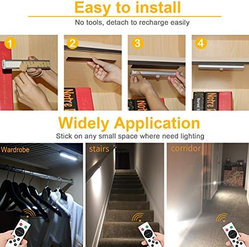 Remote Control Under Cabinet Lights, 6 Pack, 3 Colors