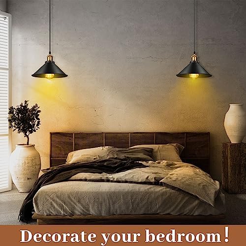 Retisee 6 Pcs Industrial Pendant Light, Black
