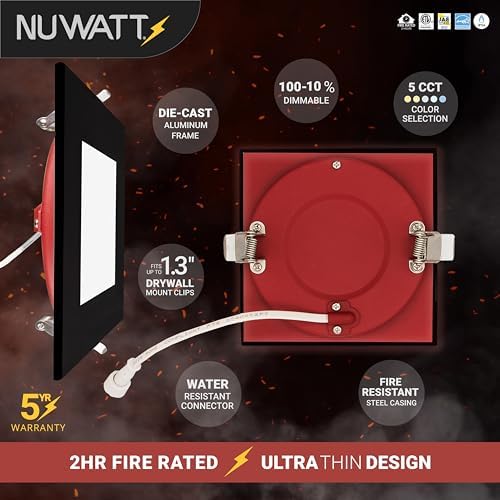 NUWATT 12 Pack 6 Inch LED Wafer Lights