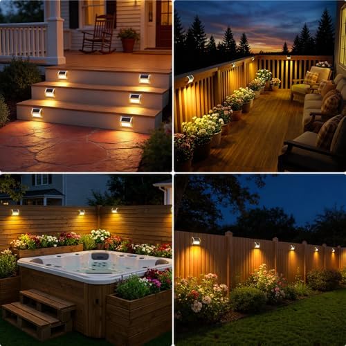 JSOT Solar Deck Lights, 12P, Warm White