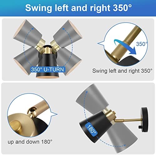 VATONI Dimmable Plug-in Wall Sconce, 2 Bulbs Included