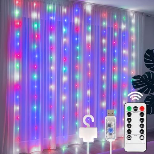 DomeStar 300 LED Fairy Curtain Lights, 9.8 x 9.8 FT