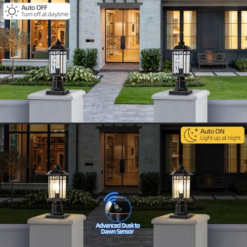 DASTOR 2-Pack Dusk-to-Dawn Outdoor Post Lights