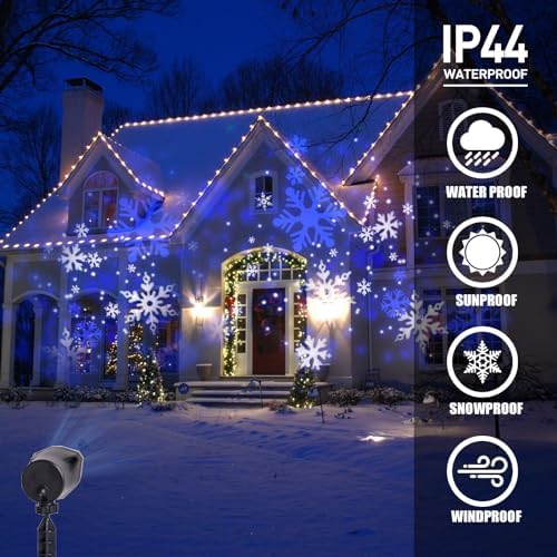 Vanthylit White Blue Snowflake Christmas Projector Lights