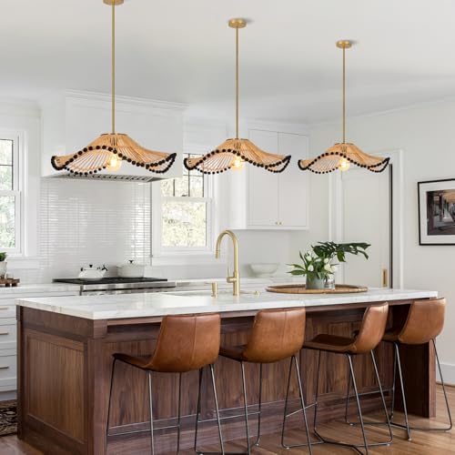 23.6" Boho Rattan Pendant Light