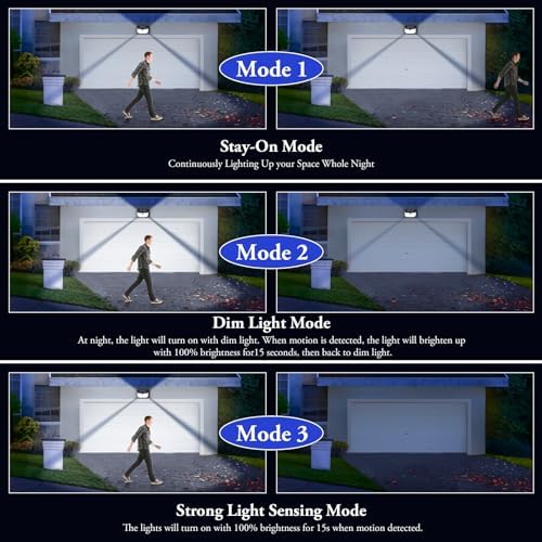 Solar Outdoor Motion Sensor Wall Lights, 2-Pack