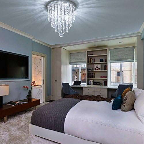lifeholder 2-Light Crystal Flush Mount Chandelier