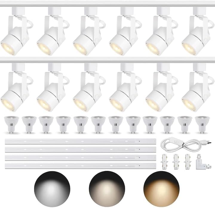 GU10 10W H-Type Track Lighting Kit, White