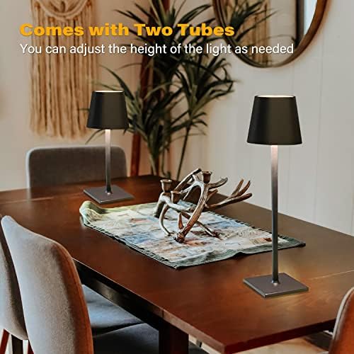 CHLORANTHUS 2 Pack Cordless Table Lamps, 3 Colors