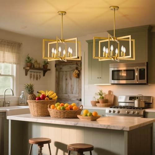Modern Gold Farmhouse Pendant Light, No Bulbs