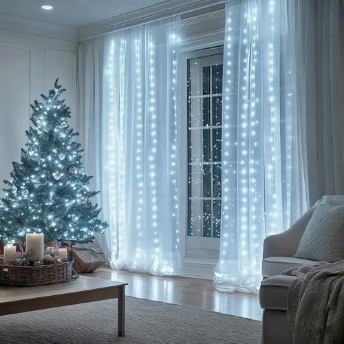 Fairy Curtain Lights, 6.6FTx6.6FT Cool White USB