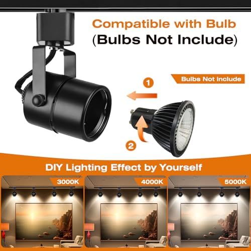 H Type GU10 Track Lighting Heads, 8 Pack