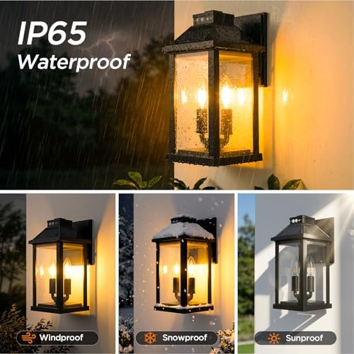 ropelux Solar Motion Sensor Porch Lights, 1 Pack