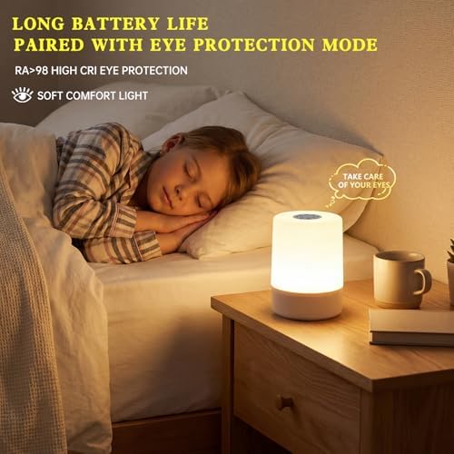 Cordless LED Desk Lamp, Touch Dimmable, USB Rechargeable