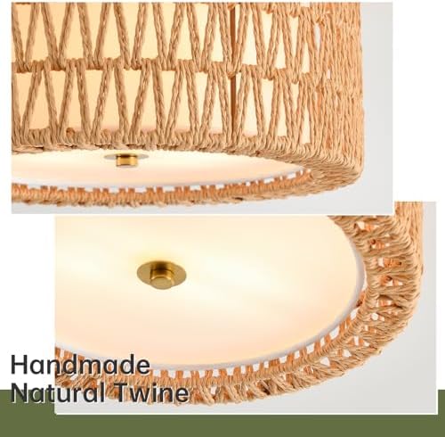 12.6" Rattan Ceiling Light