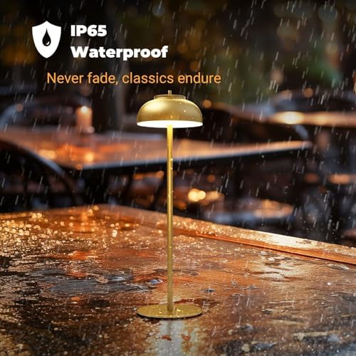 2 Pack Cordless Rechargeable LED Table Lamps, Gold