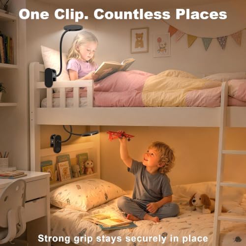 Black Rechargeable 97-LED Clip-On Reading Lamp