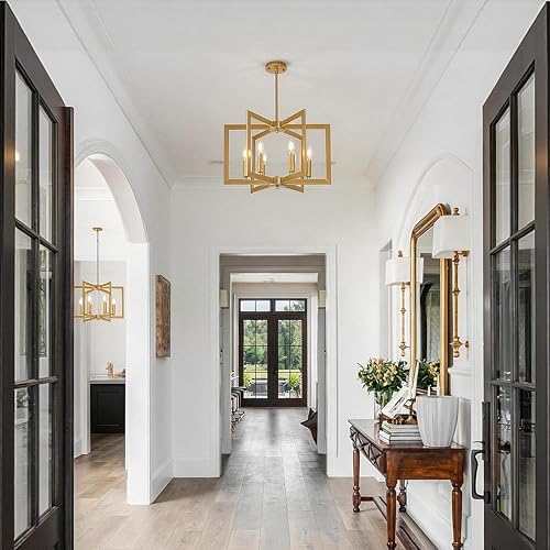 6-Light Gold Geometric Pendant Light