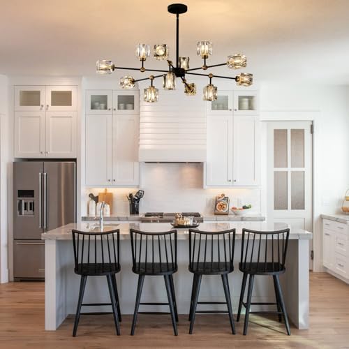 12-Light Modern Crystal Sputnik Chandelier