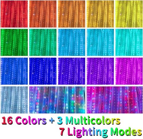 250 LED Curtain Lights, 9.8 X 8.8 FT