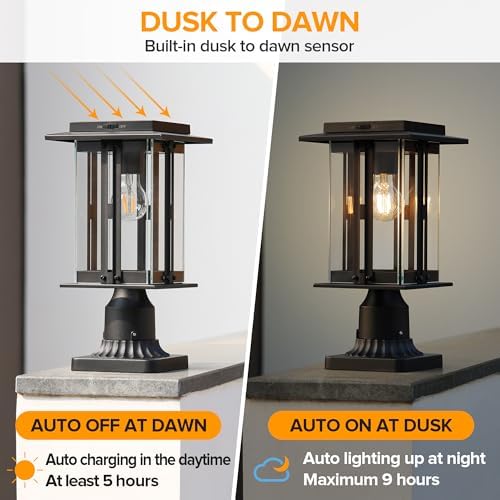 LUTEC 200-Lumen Solar Lamp Post Light