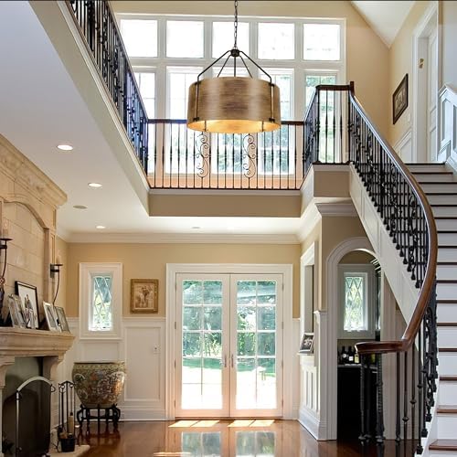 CNRATYE 6-Light Farmhouse Drum Chandelier