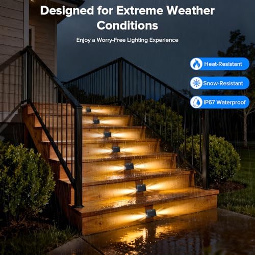 6 Pack Motion Sensor Solar Outdoor Step Lights