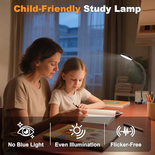 Rechargeable Clip on Light for Bed, 61 LED Cordless Reading Lamp with