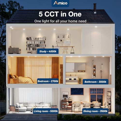 Amico 20 Pack 6 Inch LED Recessed Light
