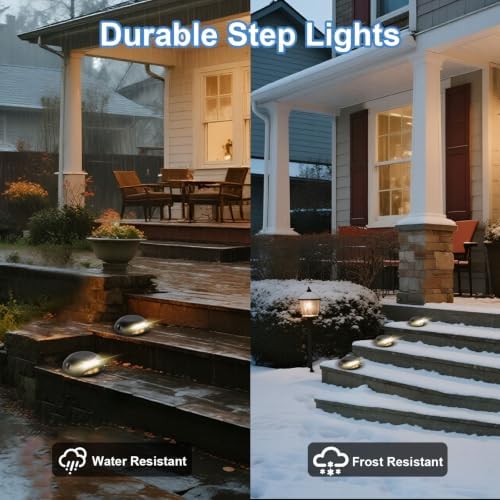 3W 3000K Line Voltage LED Outdoor Deck Step Lights, 4-Pack