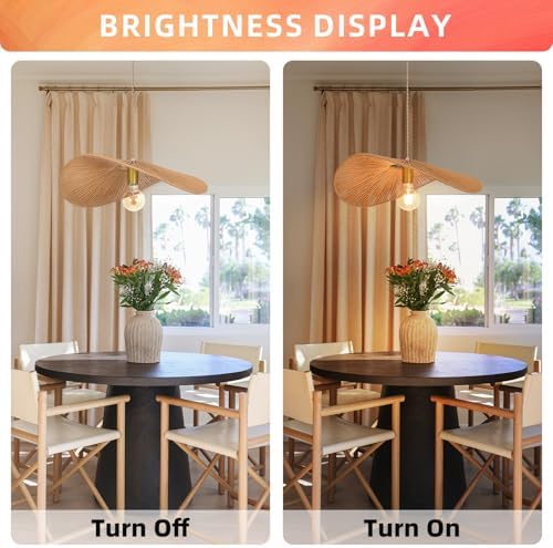 Arturesthome 19.68-Inch Boho Rattan Pendant Light