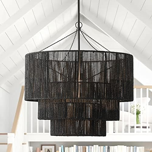 Aiwen 27.55 Inch Matte Black Pendant Light