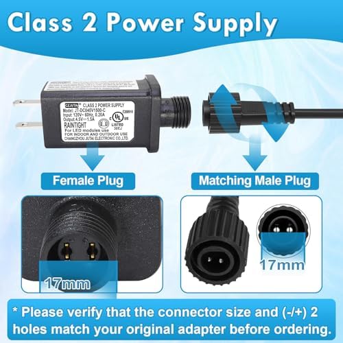 Pack of 2 4.5V 1.5A 6.75W Power Supply for CZJUTAI JT-DC045V1500-IP44