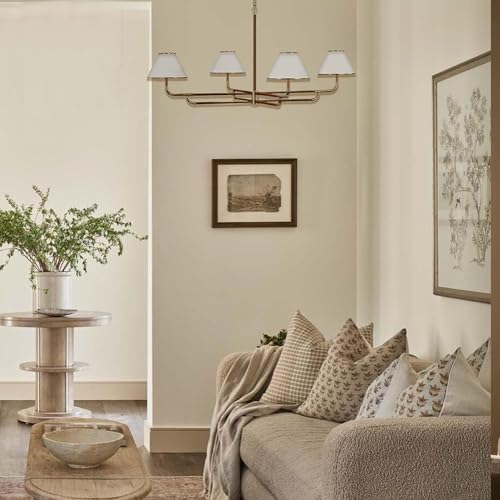 54-inch 4-Light Linen Chandelier