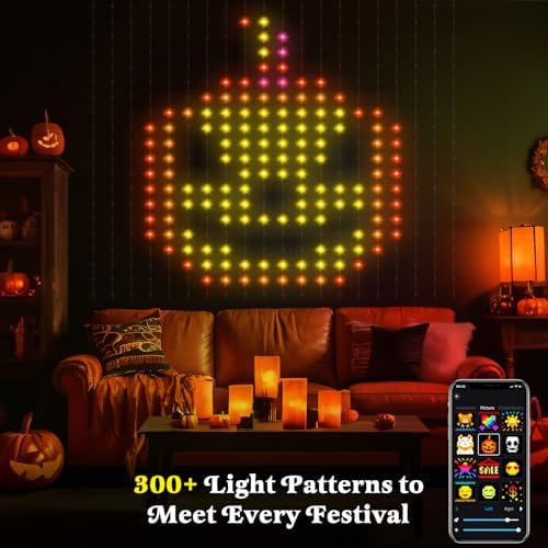 CoziTech Smart Curtain Lights, 400 LED, 6.6 x 6.6 FT