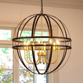 Modern Black and Gold 8-Light Chandelier, 22.8 Inch