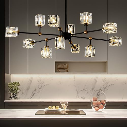 12-Light Modern Crystal Sputnik Chandelier