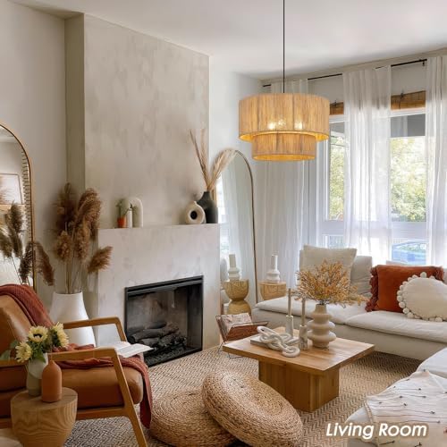 18 Inch Rattan Woven Pendant Light