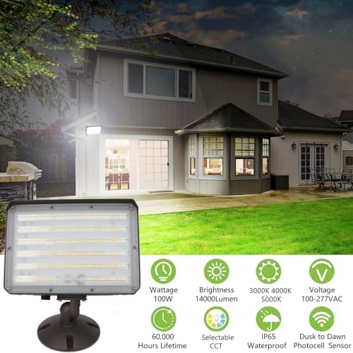2-Pack Color-Selectable 100W LED Flood Lights