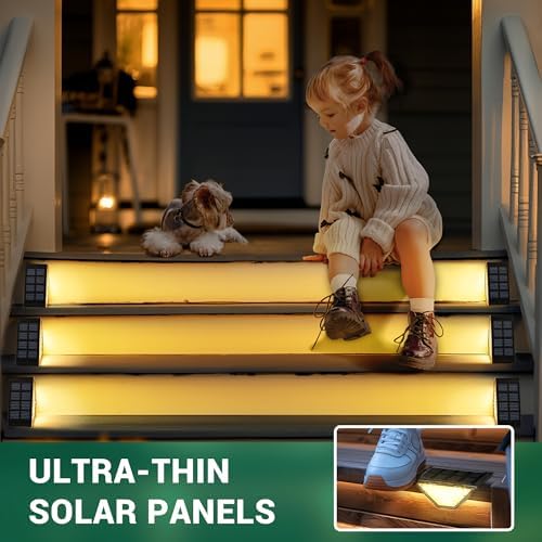 Solar Step Lights, 6 Pack, Warm White