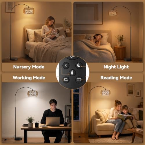 Ambimall Arc Floor Lamp, Adjustable Color Temperature and Brightness