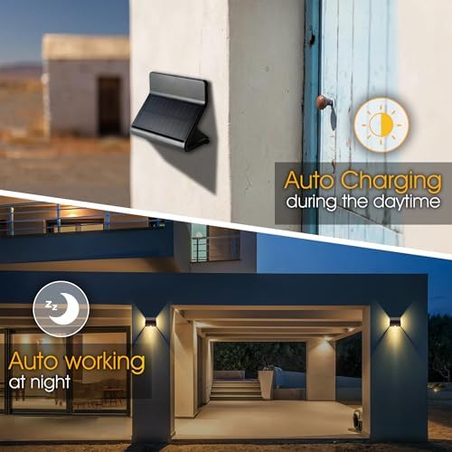 AURAXY Outdoor Solar Security Lights, Motion Sensor, Waterproof