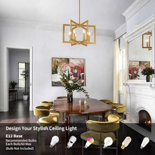 6-Light Gold Geometric Pendant Light